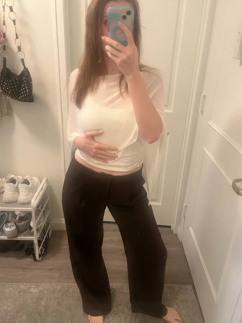Gap 365 Rise Pleated Wide Leg Trousers, Terra Brown, Size 6, Regular length